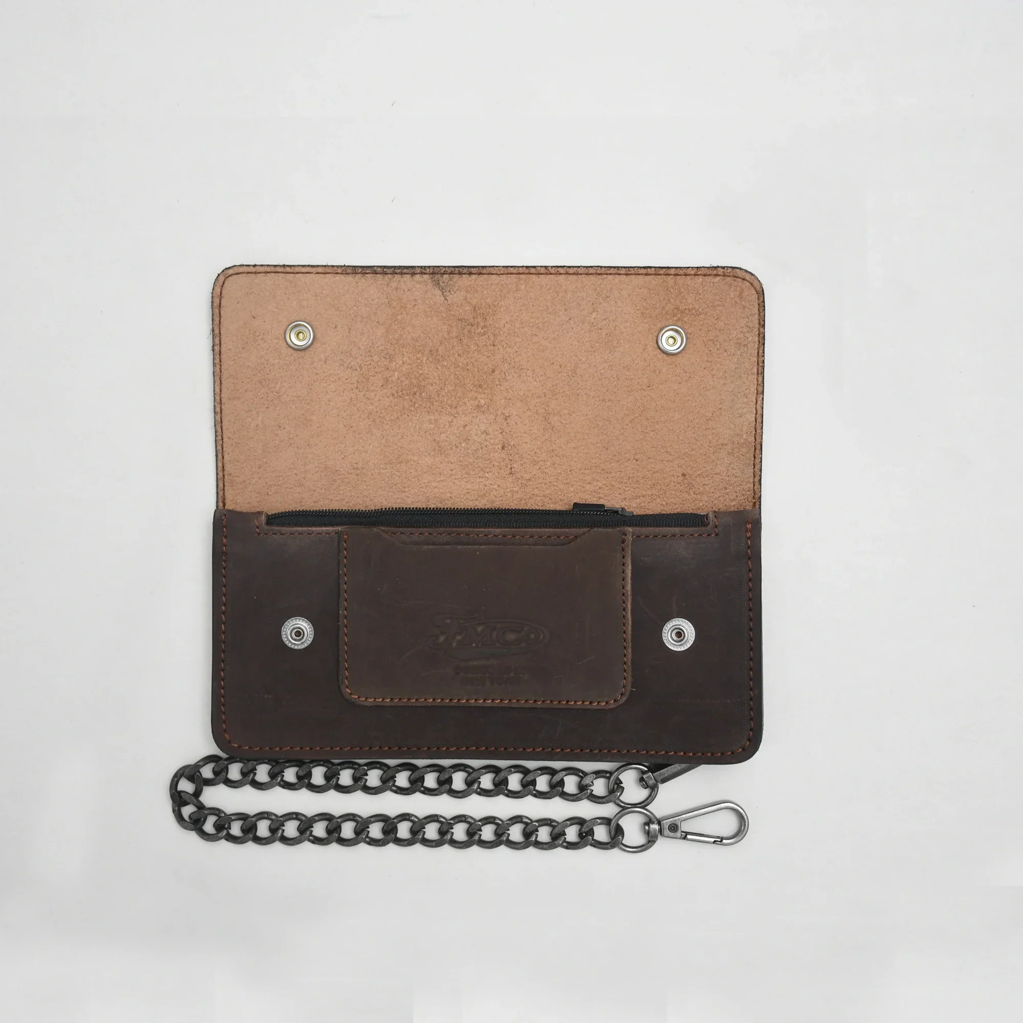 Image 5 of Dark Brown Small Leather Trucker Wallet